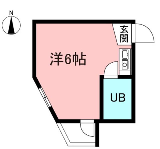 ヤングライフ霞ヶ関(ワンルーム/2階)の間取り写真