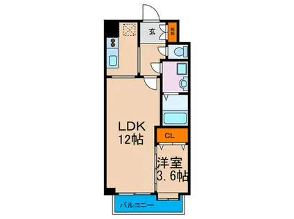 エールリベルテ大阪ウエスト(1LDK/7階)の間取り写真
