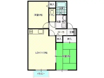 ベジタブルハイツ(2LDK/1階)の間取り写真