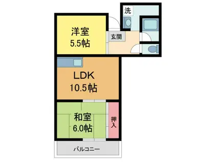 グリーンマンション(2LDK/3階)の間取り写真