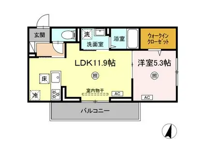 ロイヤルタウン日の出(1LDK/1階)の間取り写真