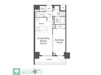 プレサンスブルーム浅草ノース(1LDK/6階)の間取り写真