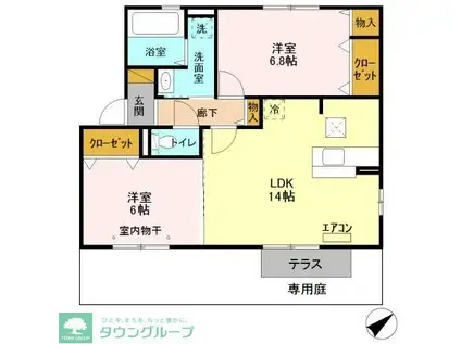 プレリュード A(2LDK/1階)の間取り写真