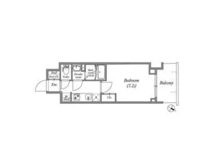 GENOVIA神戸湊川公園(1K/4階)の間取り写真