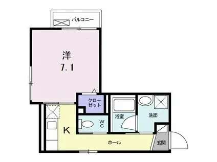 ラフェリオII(1K/2階)の間取り写真