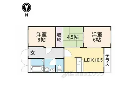 ビューテラス元陣(3LDK/1階)の間取り写真