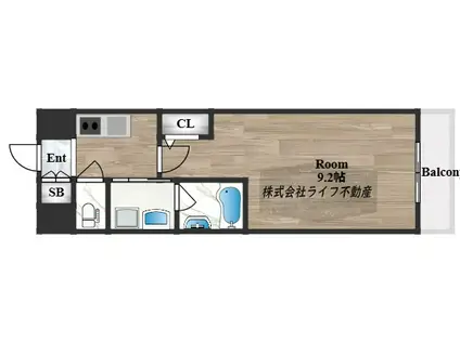 セイワパレス深江南(1K/4階)の間取り写真