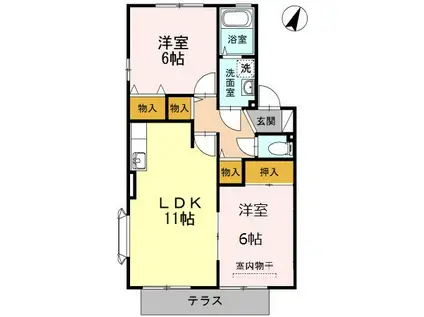 エクセレント藤(2LDK/1階)の間取り写真