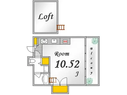 広島電鉄江波線 舟入幸町駅 徒歩2分 9階建 築21年(ワンルーム/3階)の間取り写真
