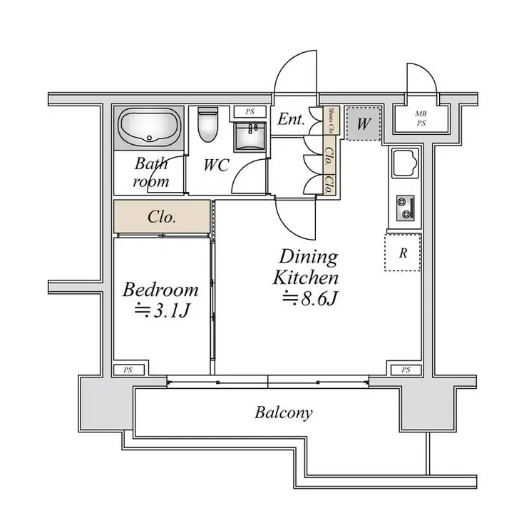 ドゥーエ日本橋 5階階 間取り