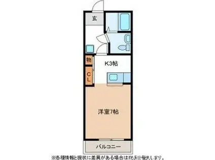 アルフ21 II(1K/1階)の間取り写真