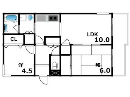 ココハウス(2LDK/3階)の間取り写真