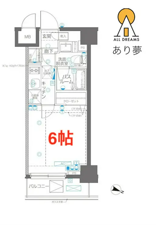 AELL横浜吉野町 4階階 間取り
