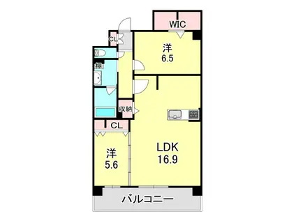 エクセルハイム東灘(2LDK/2階)の間取り写真