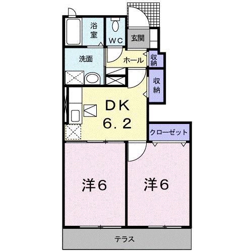 フォレスタ(2DK/1階)の間取り写真