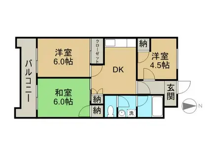 パソナVI(3DK/3階)の間取り写真