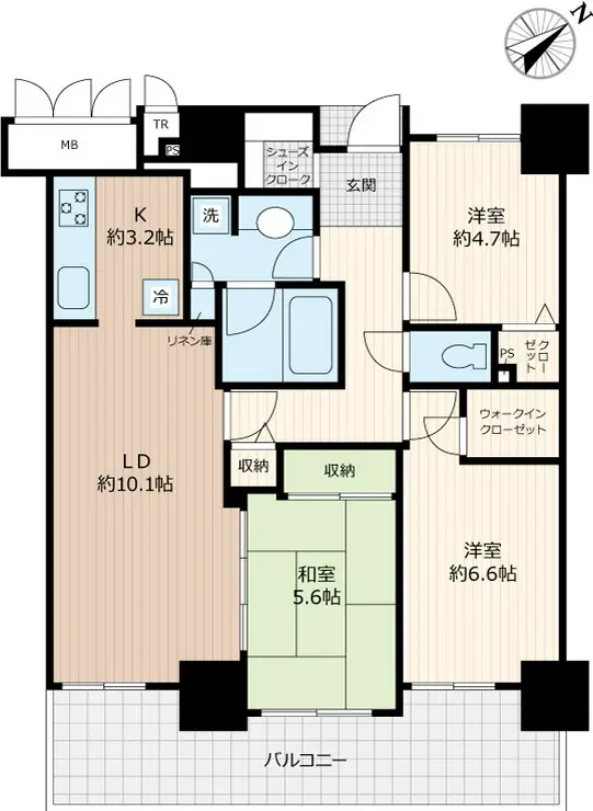 アップルタワー東京キャナルコート 18階階 間取り