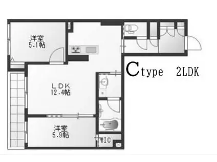BLOOMING STAGE(2LDK/2階)の間取り写真