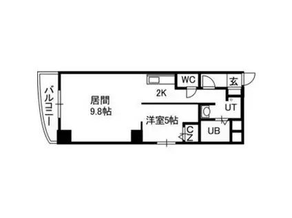 プルミエール札幌(1LDK/2階)の間取り写真