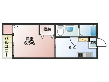 レイクサイドI(1DK/3階)の間取り写真