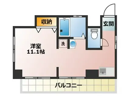 フラット大竹(ワンルーム/4階)の間取り写真