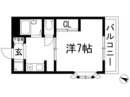 コートアゼリア(1K/1階)の間取り写真