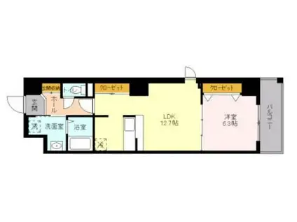 ノーブルヒルズ(1LDK/7階)の間取り写真