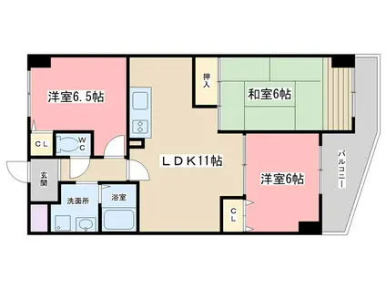 エーデル音羽(3LDK/1階)の間取り写真