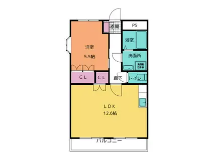 エスポワール(1LDK/1階)の間取り写真