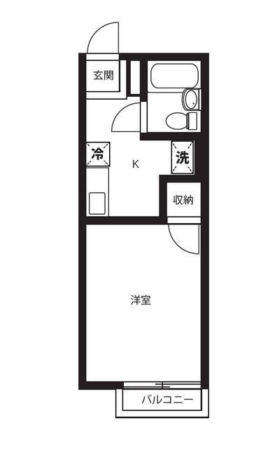 シティハイム NAVA(1K/2階)の間取り写真