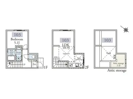 アーベインテラス久が原(1LDK/1階)の間取り写真