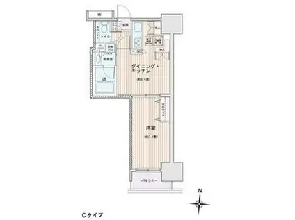 エスティメゾン錦糸町II(1DK/11階)の間取り写真