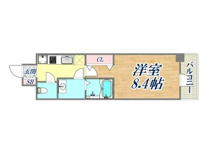 レシオス神戸クラルス(1K/2階)の間取り写真