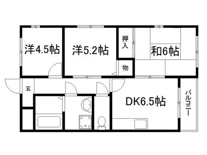 ヤムズ・スリー(3DK/3階)の間取り写真