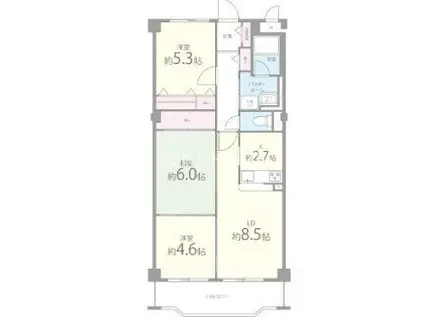 マーベラスコート(3LDK/2階)の間取り写真