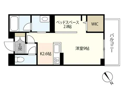クリソベリル(ワンルーム/2階)の間取り写真