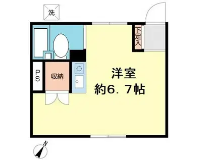 第2山崎ビル(ワンルーム/1階)の間取り写真