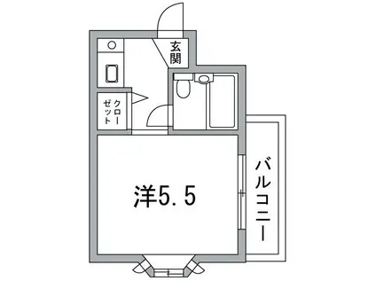 キャッスル白河トークII(ワンルーム/3階)の間取り写真