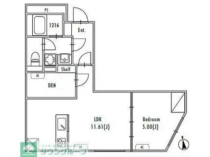 GRAN PASEO大森III(1SLDK/2階)の間取り写真