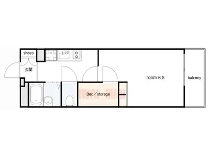 レオパレス高尾III(1K/4階)の間取り写真