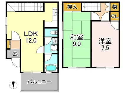 MUANA88(2LDK/3階)の間取り写真