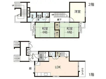 鈴が峰第25号棟(3LDK/1階)の間取り写真