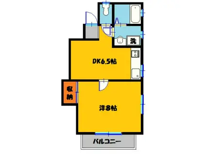 コーポ小川(1DK/2階)の間取り写真