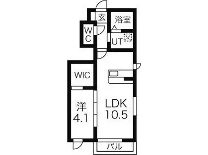 ボアソルチ(1LDK/1階)の間取り写真