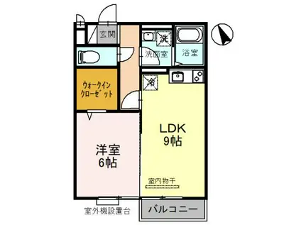 セジュール南堅田(1LDK/2階)の間取り写真