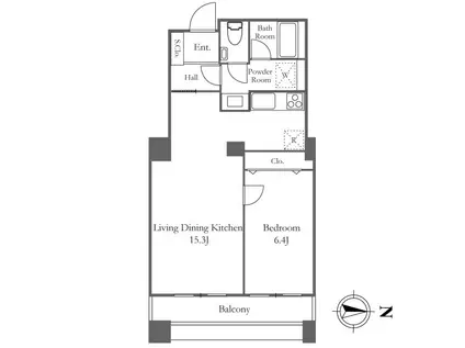 リバーシティ21 イーストタワーズ 10棟(1LDK/35階)の間取り写真