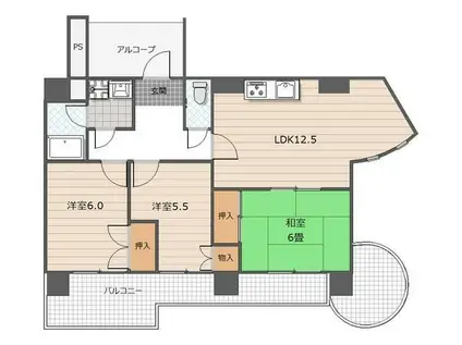パラシオ高塔(3LDK/4階)の間取り写真