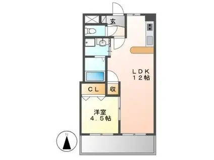 センチュリー本山(1LDK/2階)の間取り写真