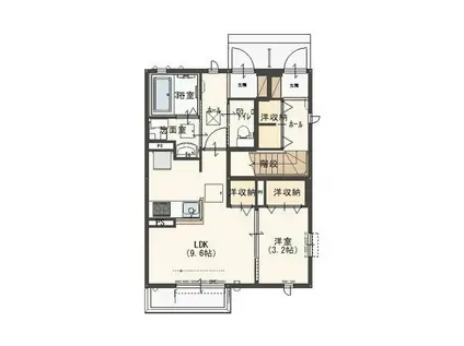 パールハイツF(1SK/1階)の間取り写真