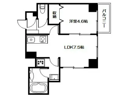 ライオンズマンション京都河原町(1LDK/5階)の間取り写真